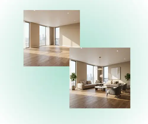 AI Living Room Design: Real Estate & Design Presentation
