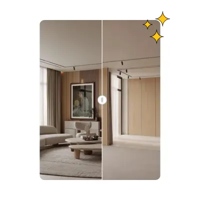 AI Room Cleaner - Step 2: Preview the Cleaned Room Image