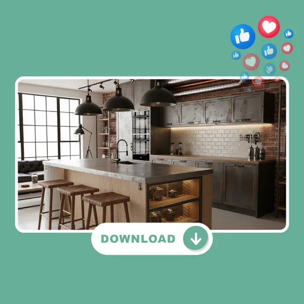 AI Kitchen Planner - Step 3: Preview, Download, or Share the Final Result