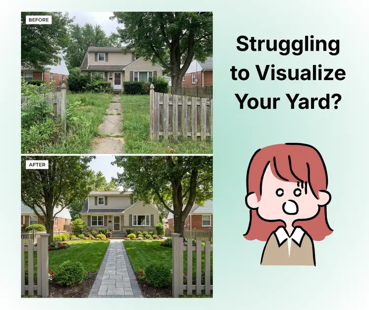 KI-Landschaftsdesign-Generator – Schwierigkeiten, deinen Hof zu visualisieren?