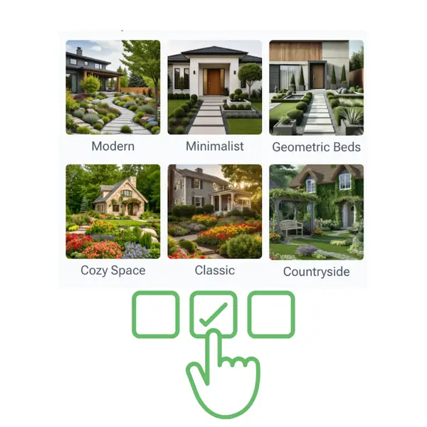 KI-Landschaftsdesign - Schritt 2: Wähle Optionen oder passe an