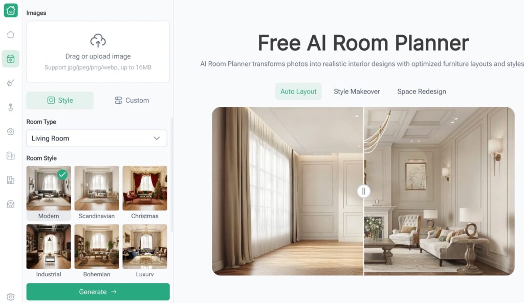 1. RoomDesign – Best Overall for Instant, Free, and Frictionless Results