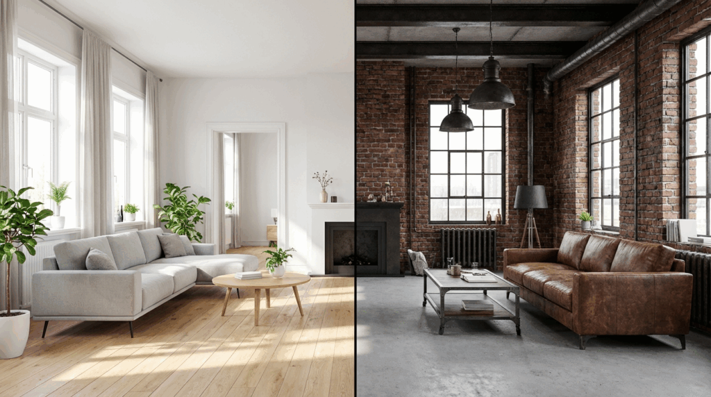 before and after using how to use ai for interior design makeover